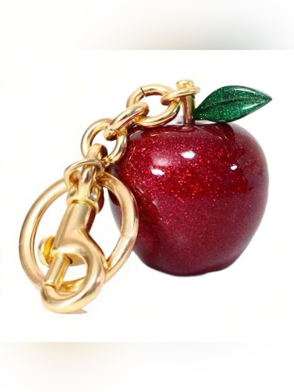 Red Apple Bag Charm 🍎 Sparkle Luxe Purse Charm | Keychain | Teacher Gift